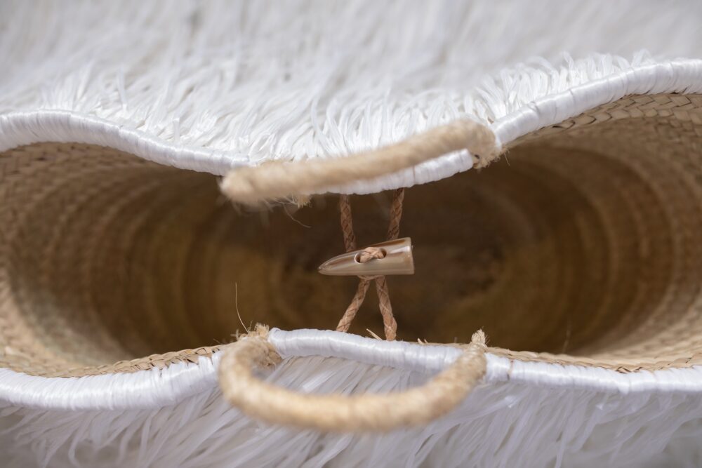 Tote straw bag white - Image 3