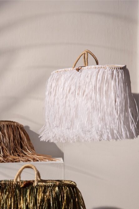 Tote straw bag white