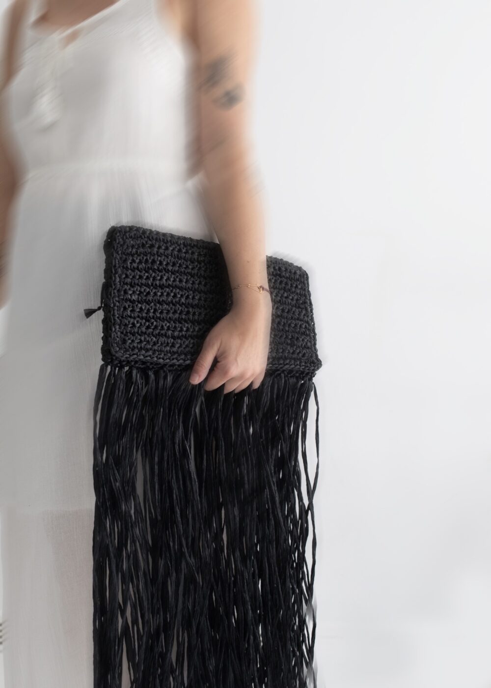 Crochet Clutch bag Black - Image 9