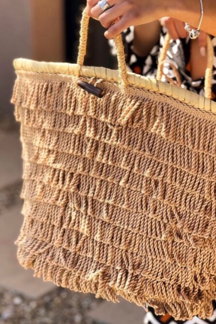 Grand straw beach bag beige