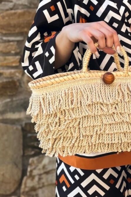 Petit straw bag beige