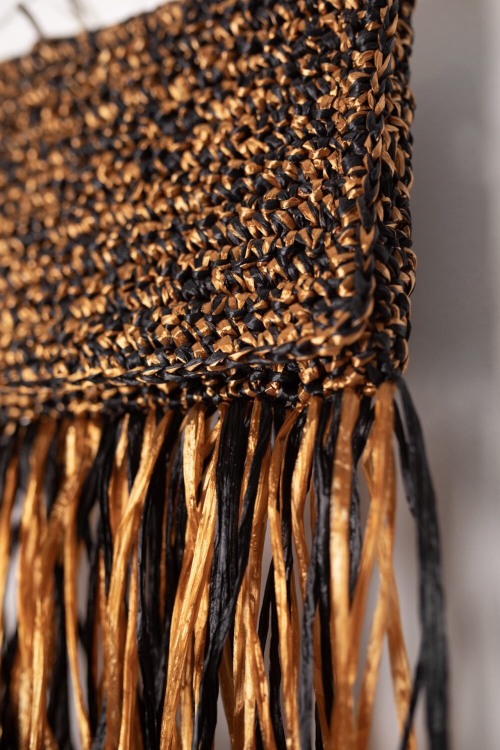 Crochet Clutch bag Bronze Black