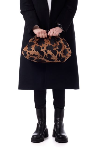 Kisslock Pouch Brown Animal Print