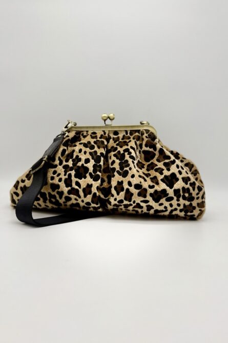 Kisslock Pouch Leopard Brown
