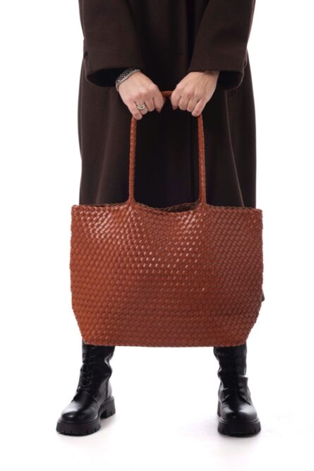 Grand Leather Handmade Bag Cognac