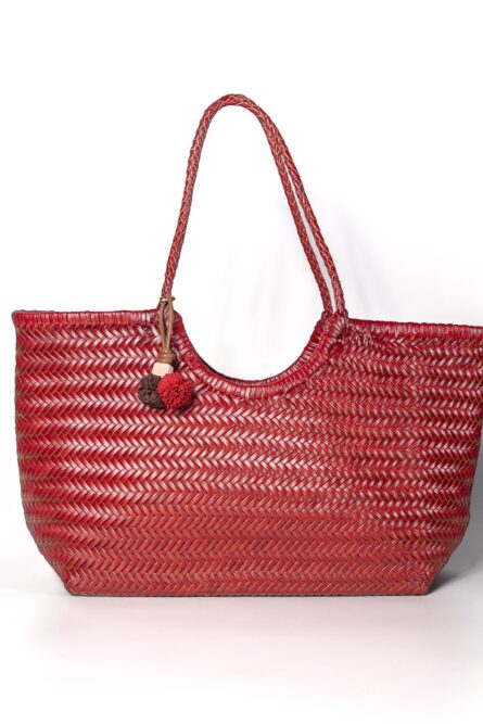 Tote Leather Handmade Bag Red